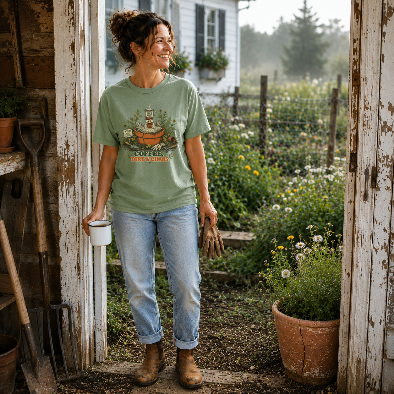 Coffee, Dirt & Chaos T-Shirt