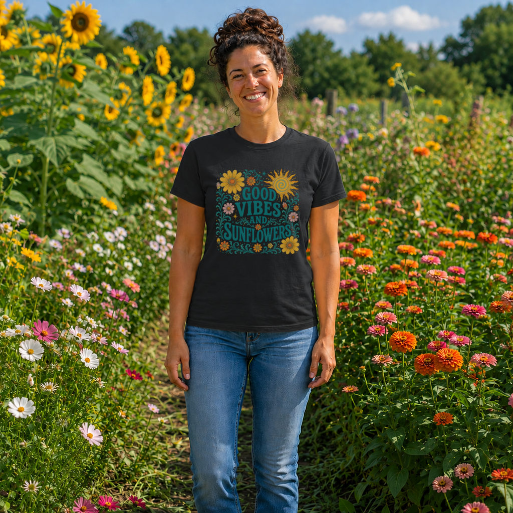 Good Vibes & Sunflowers T-Shirt