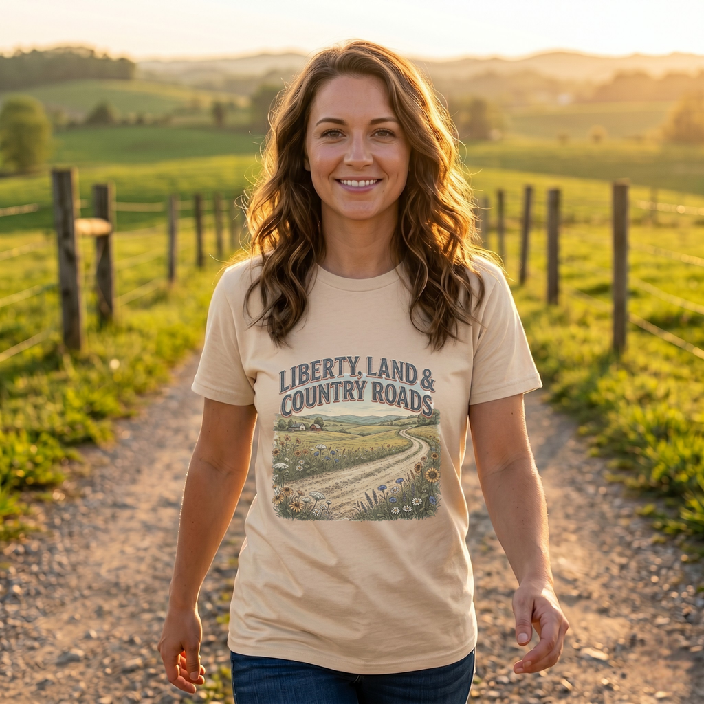 Liberty, Land & Country Roads T-Shirt