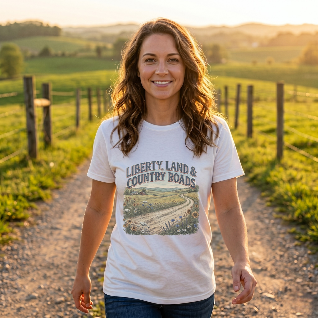 Liberty, Land & Country Roads T-Shirt