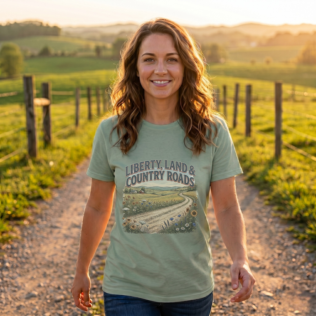 Liberty, Land & Country Roads T-Shirt